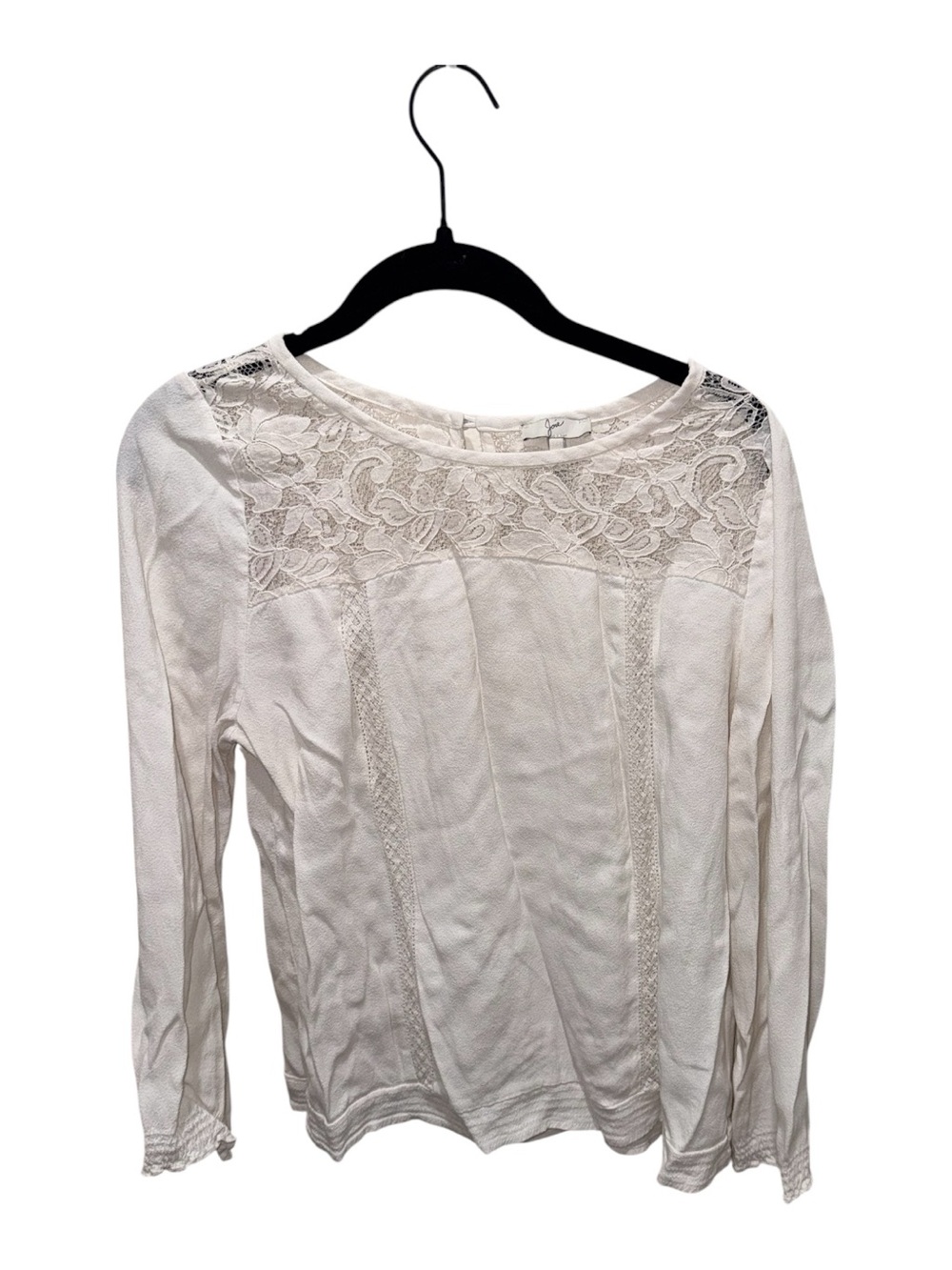 Anthropologie Joie White Lace Long Sleeve Peasant Blouse Small Boho - Picture 3 of 6